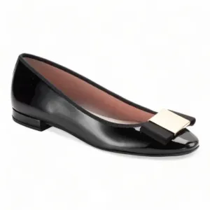 48755 - Black Patent Leather Flats for Teen/Women by Pretty Ballerinas