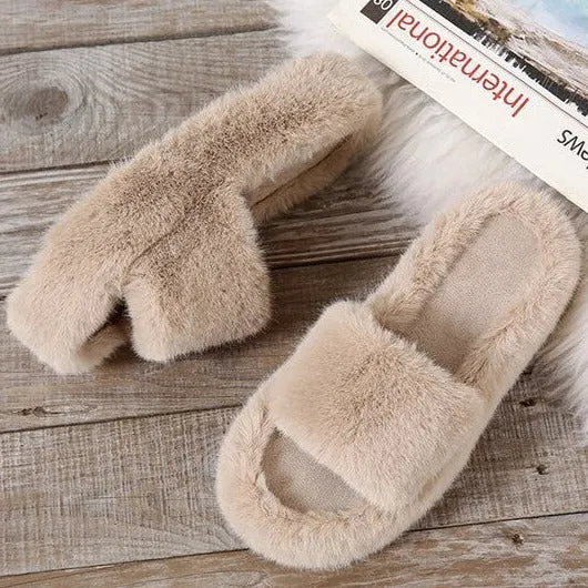 Alicia Faux Fur Slippers - Buy 1 Get 1 Free