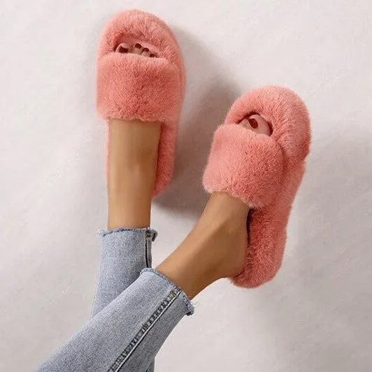 Alicia Faux Fur Slippers - Buy 1 Get 1 Free