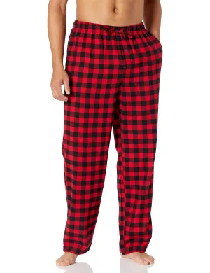 Amazon Essentials Men's Flannel Pajama Pant (Available in Big & Tall), Red Buffalo Plaid, Large