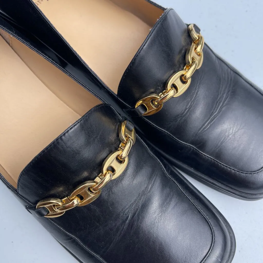 Anne Klein Leather vintage Gold Chain Shoes (small heel) 6M