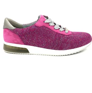 Ara Ladies Lissabon Fusion lace Up Trainer Pink Glitz