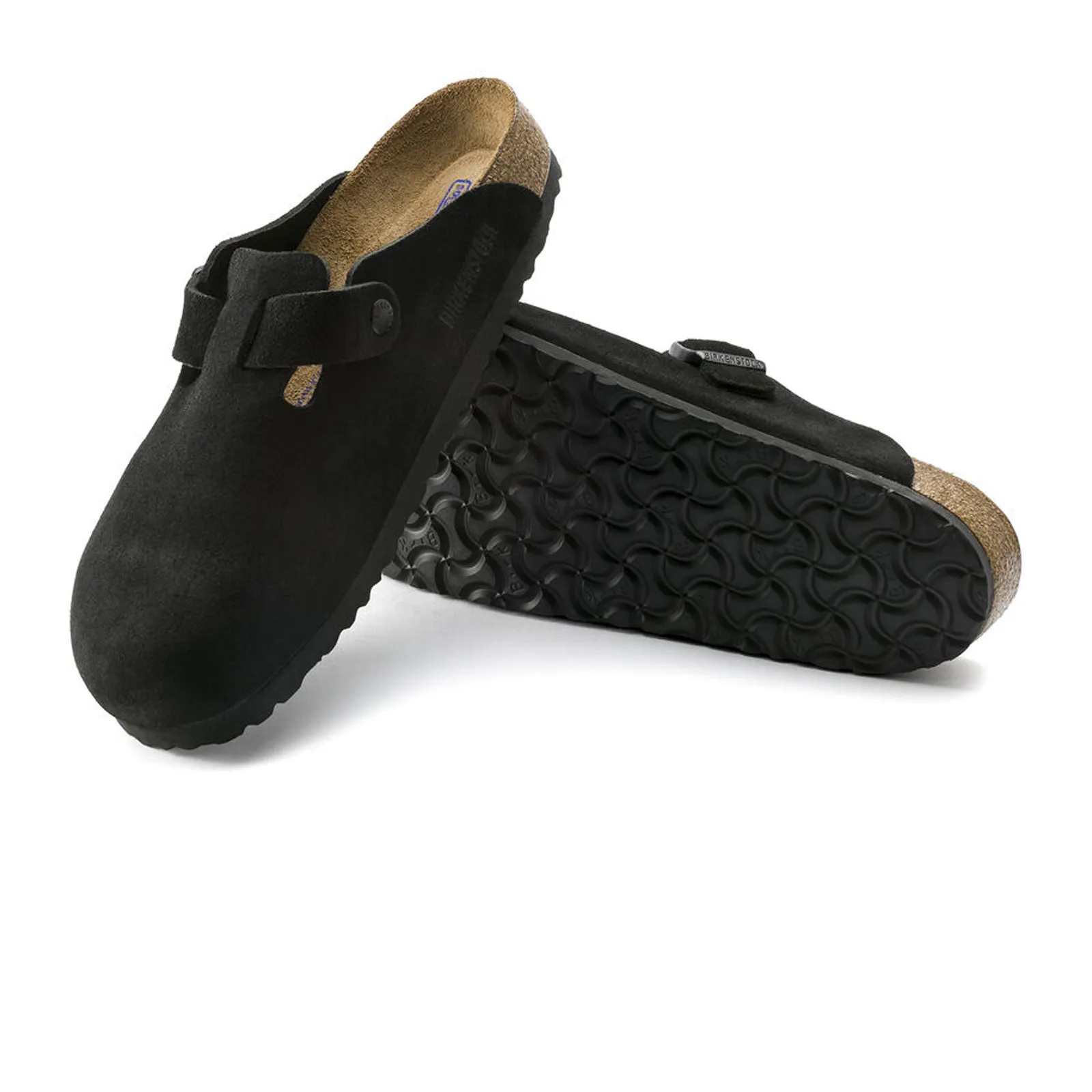 Birkenstock Boston Soft Footbed Clog (Unisex) - Black Suede