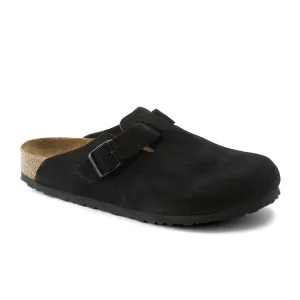 Birkenstock Boston Soft Footbed Clog (Unisex) - Black Suede