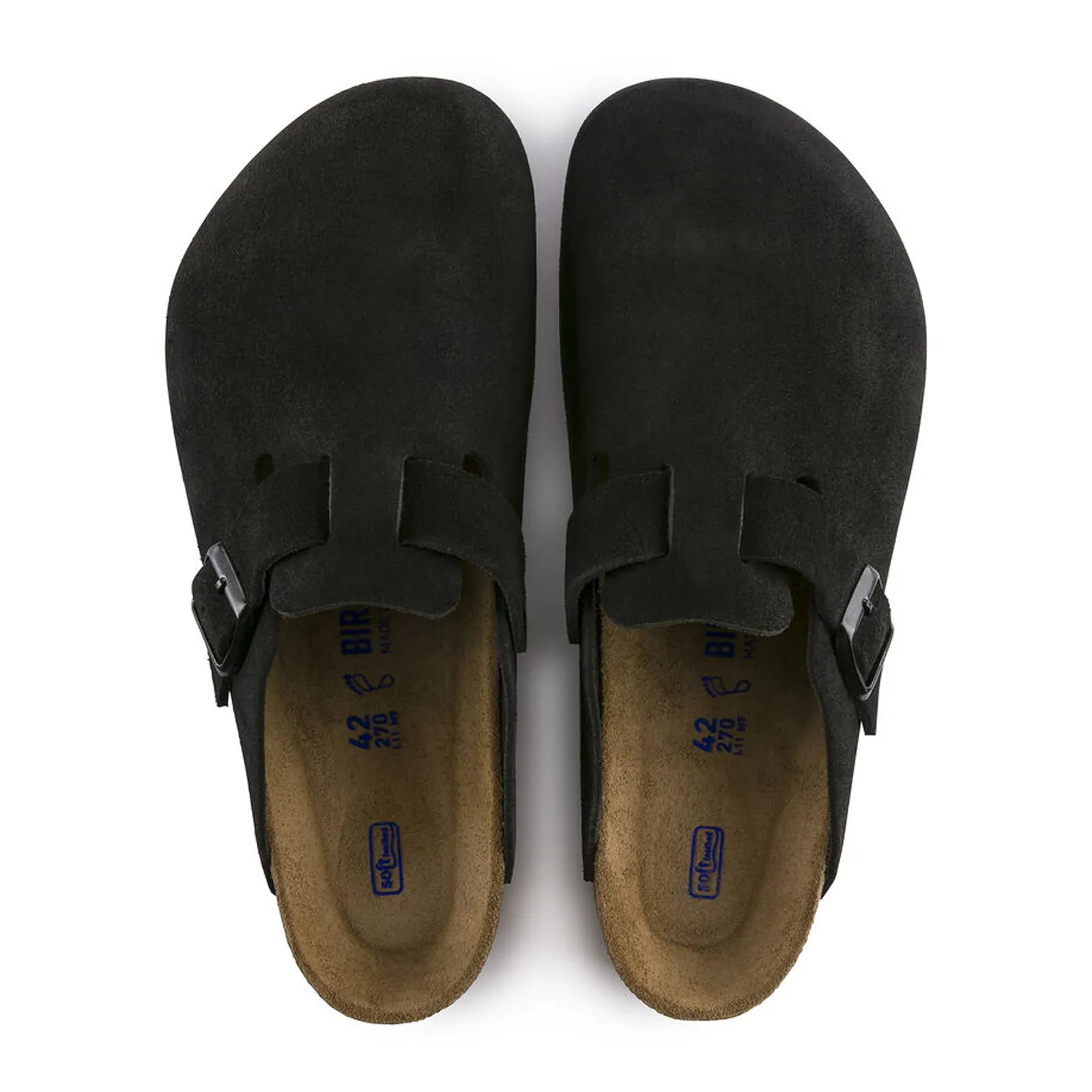 Birkenstock Boston Soft Footbed Clog (Unisex) - Black Suede