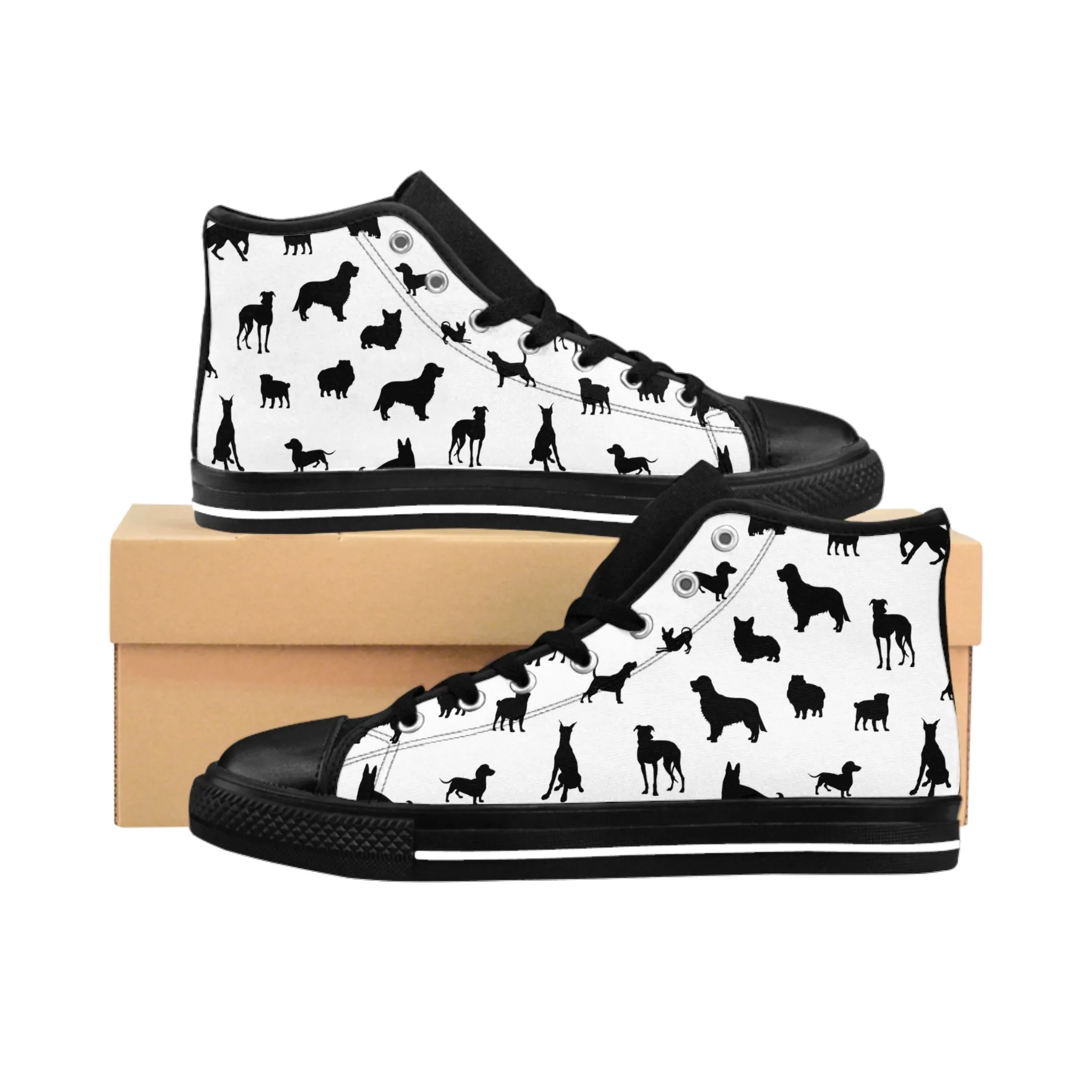 Black Dog Patterns Women's Classic Sneakers