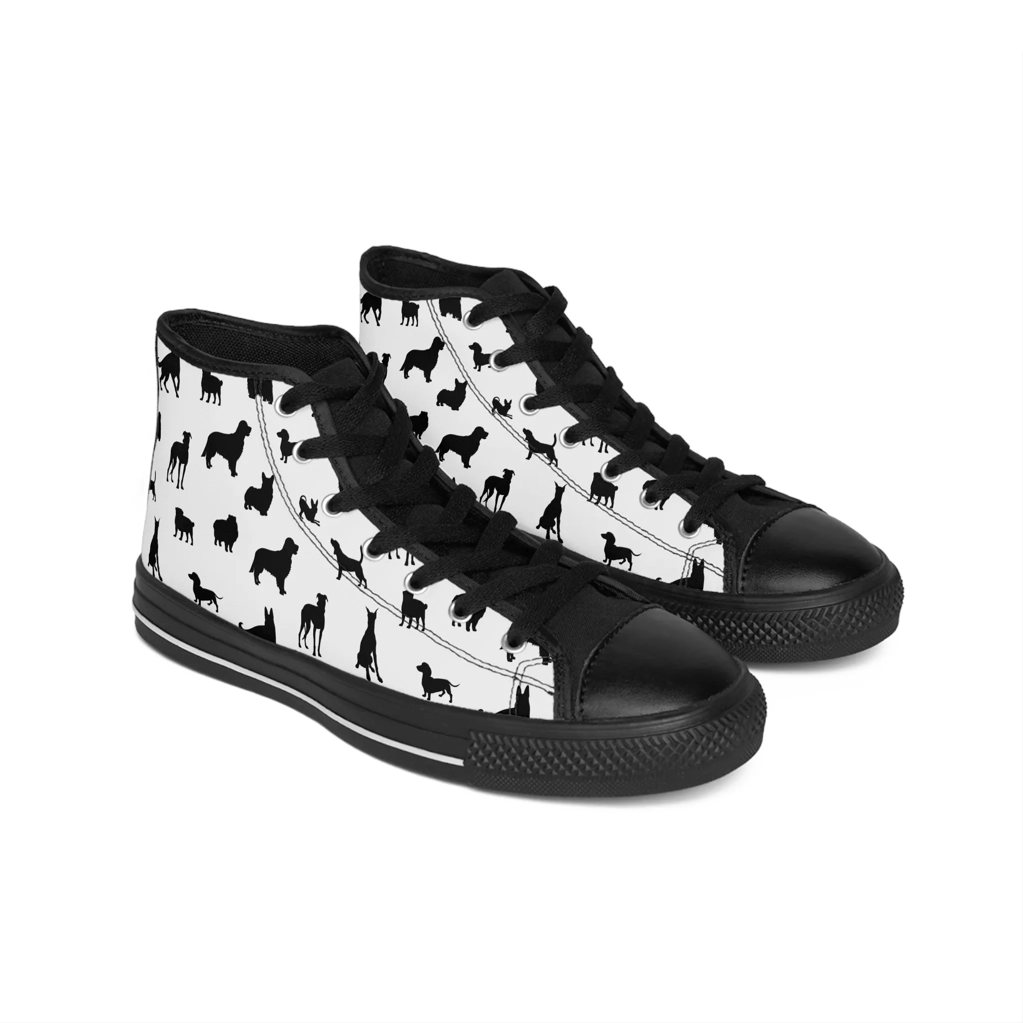 Black Dog Patterns Women's Classic Sneakers