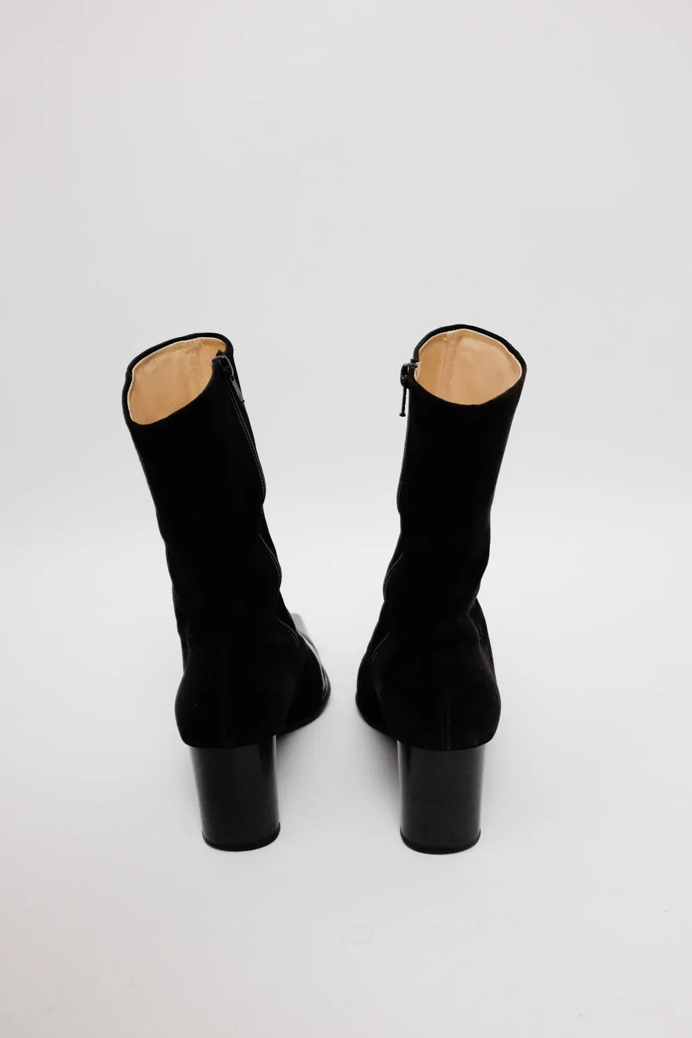 BLACK POINTY SUEDE LEATHER BOOTS 40