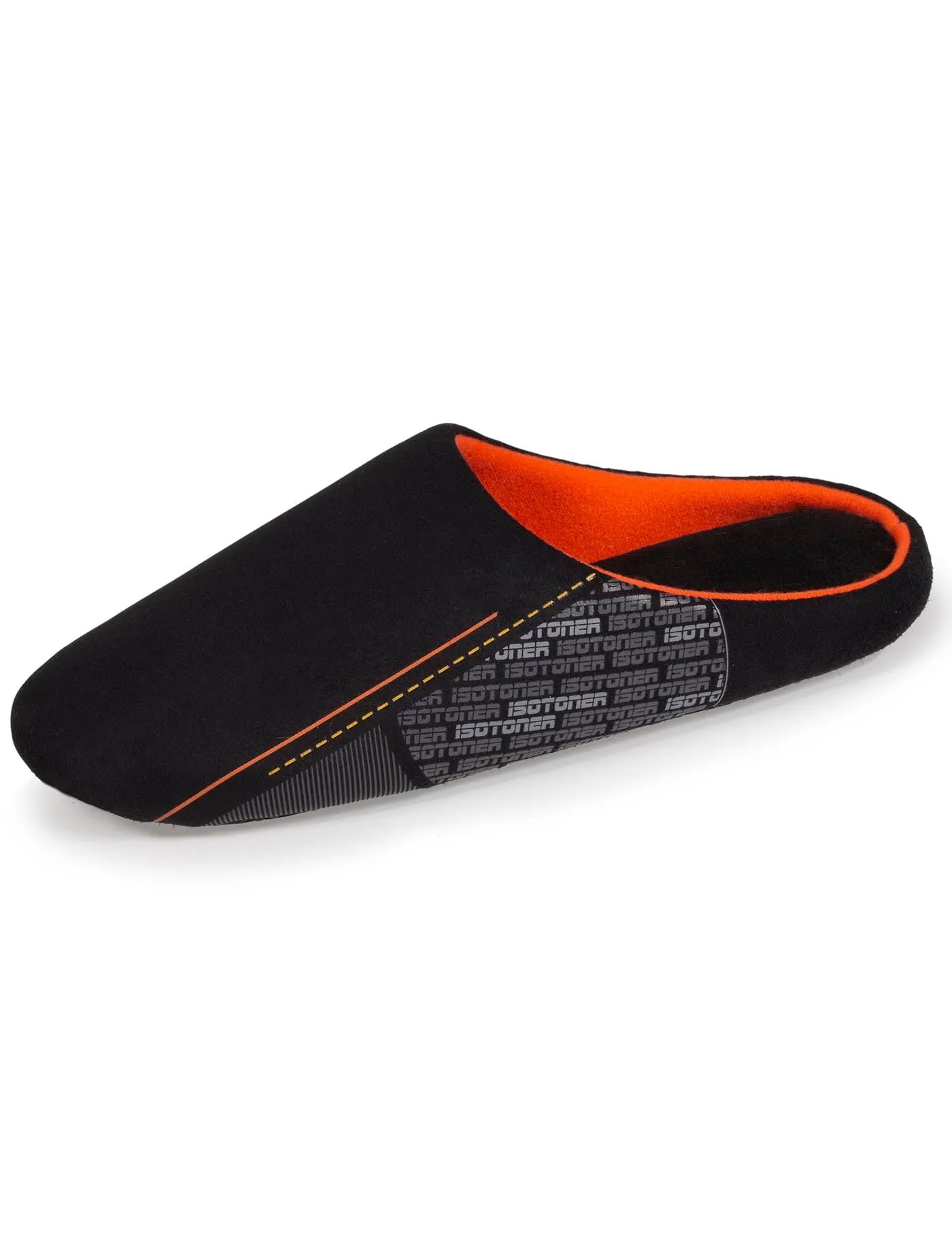 Chaussons mules Homme Noir Orange