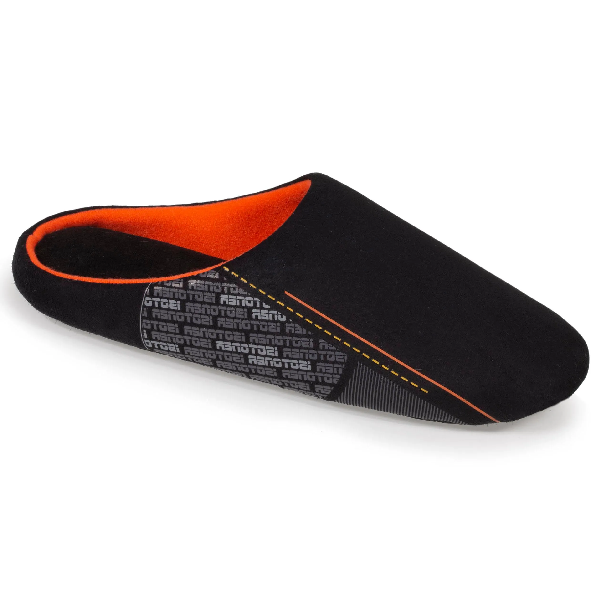 Chaussons mules Homme Noir Orange