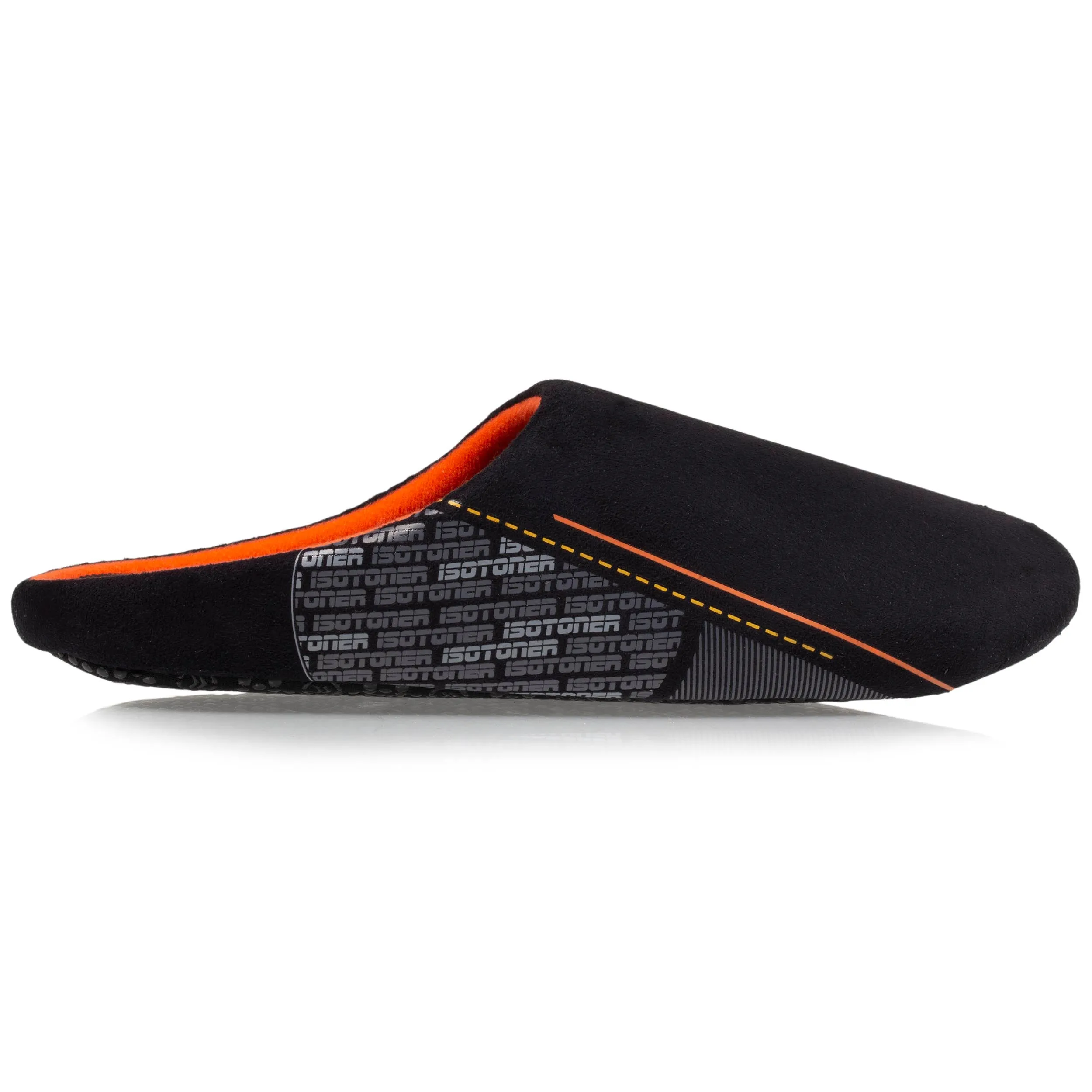 Chaussons mules Homme Noir Orange