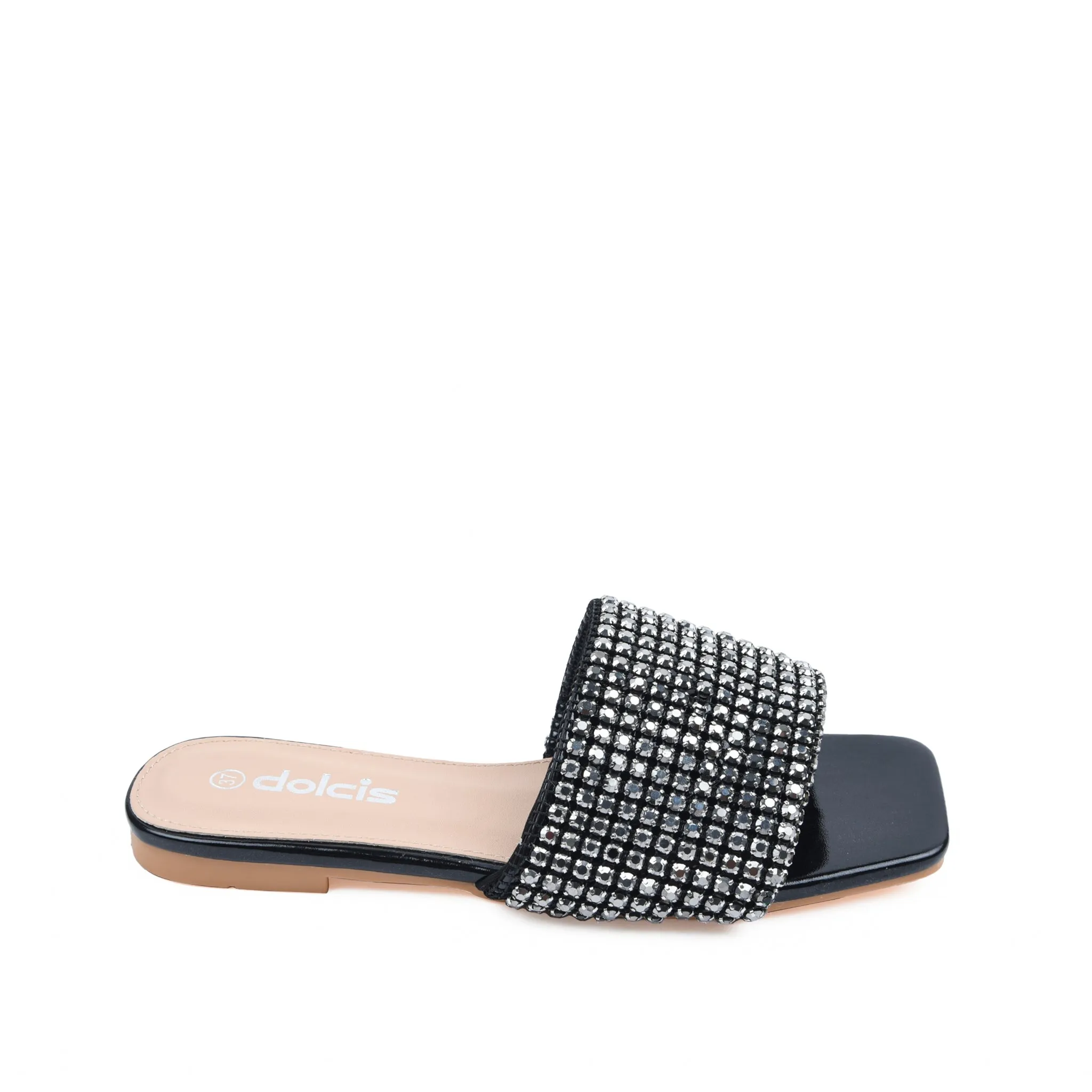 Chic Black Embellished Flats | 590J-C