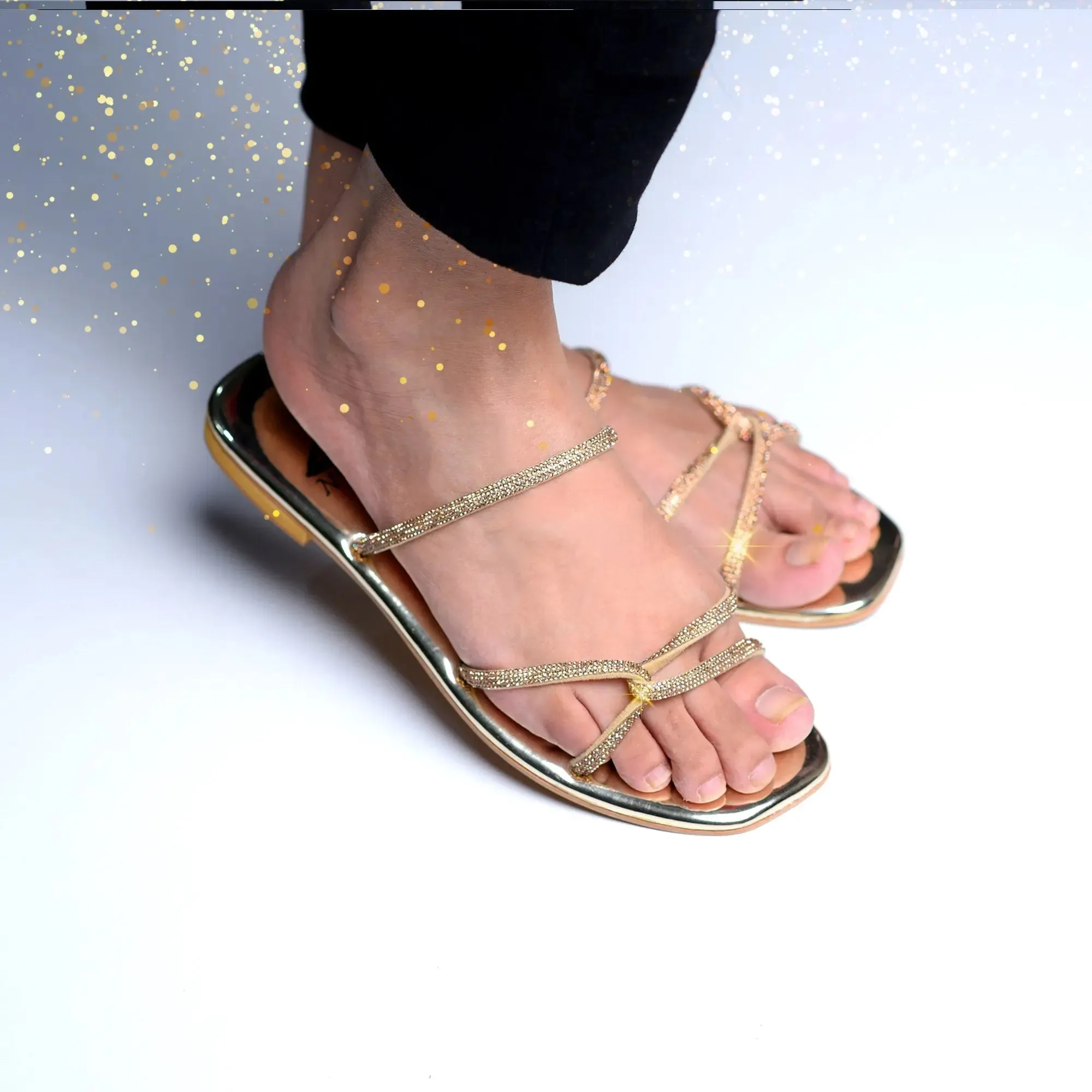 Cross Band Flats Golden