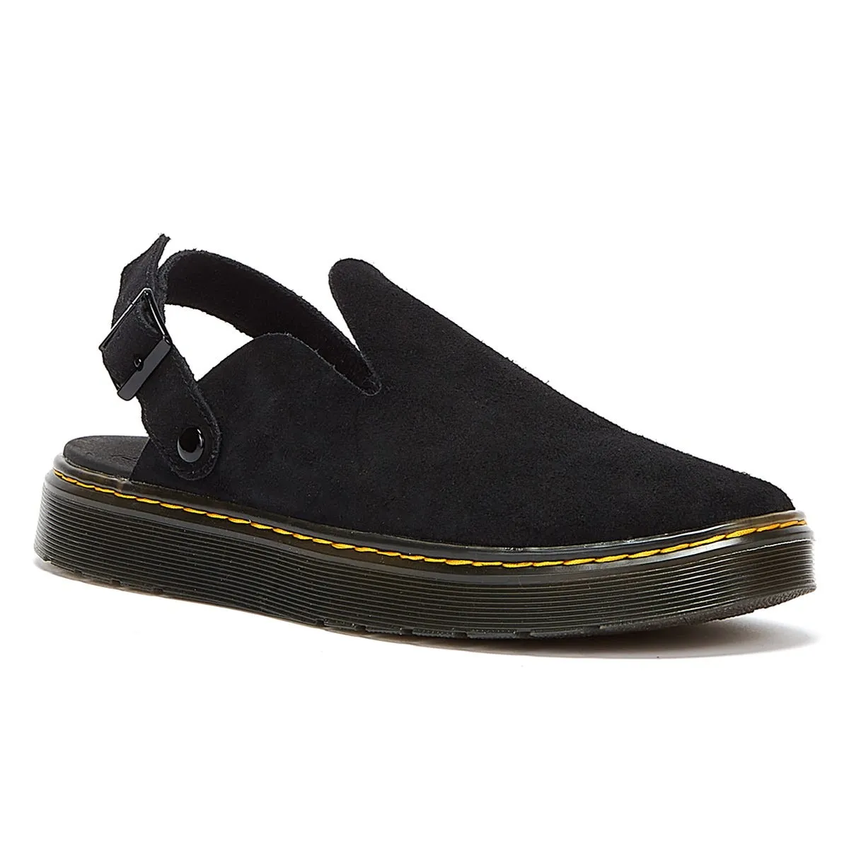 Dr. Martens Carlson EH Suede Moss Back Mens Black Mules