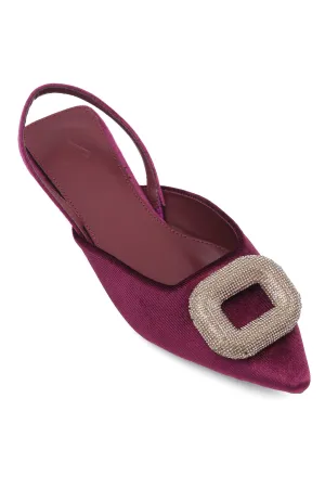 ELEGANT VELVET FLATS-BURGUNDY