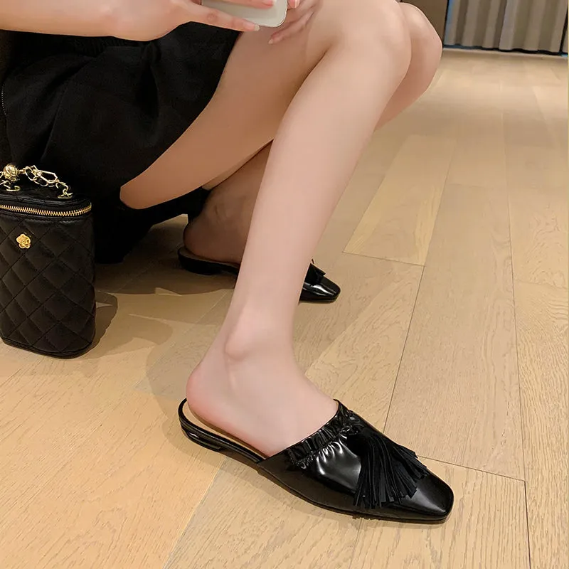 Elsa Womens Black Flat Mules