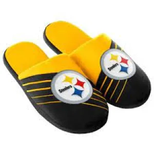 FOCO Men's NFL Pittsburgh Steelers Big Logo Slipper