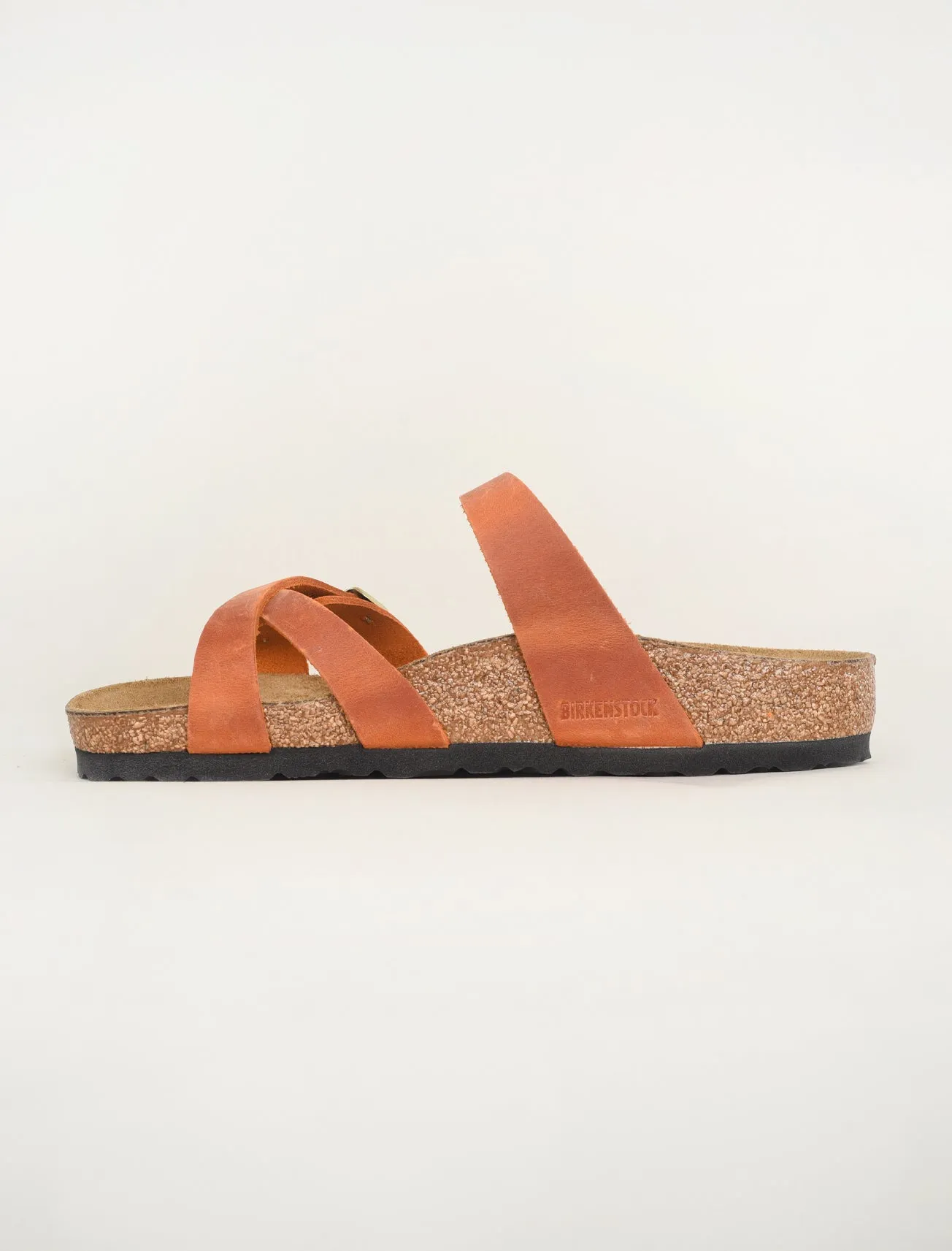 Franca Oiled Leather Sandal, Burnt Orange