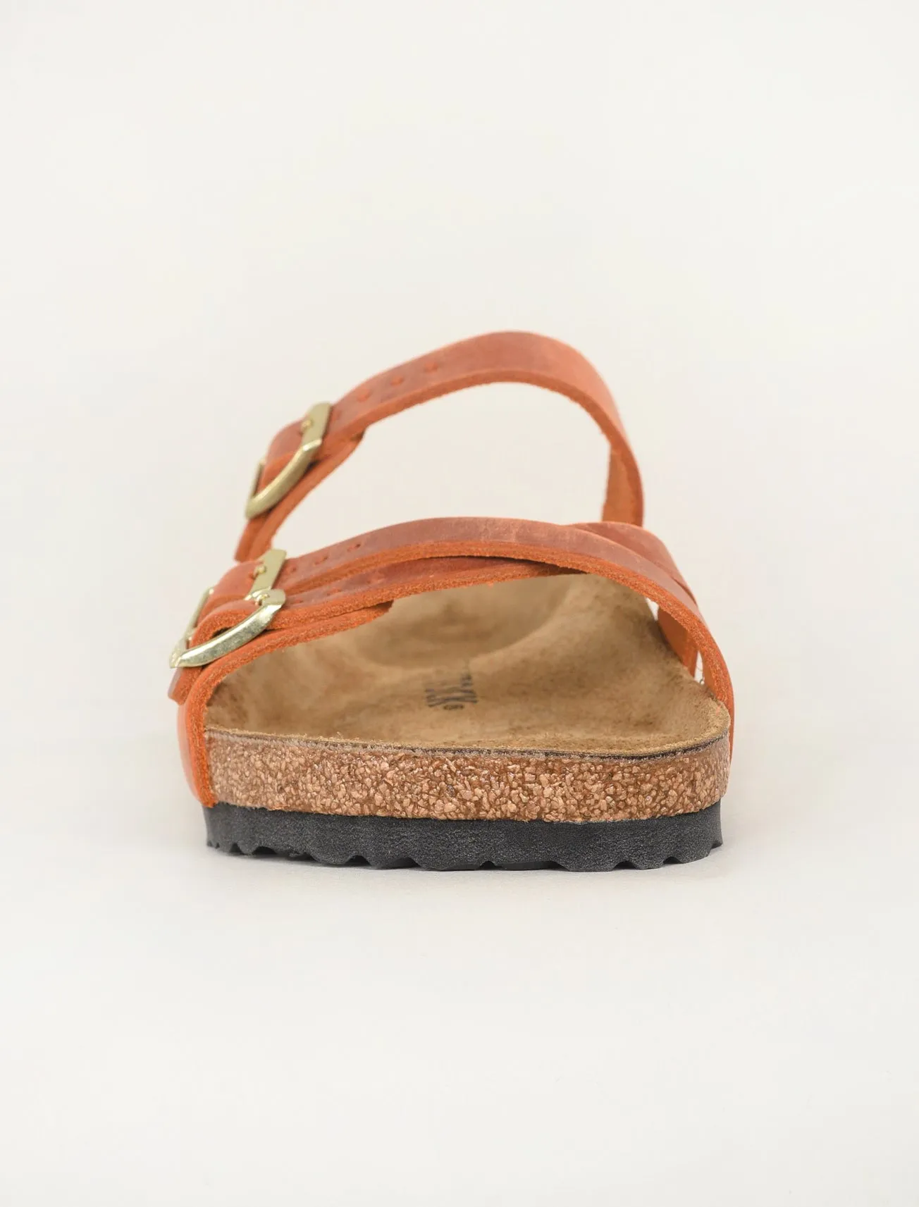 Franca Oiled Leather Sandal, Burnt Orange