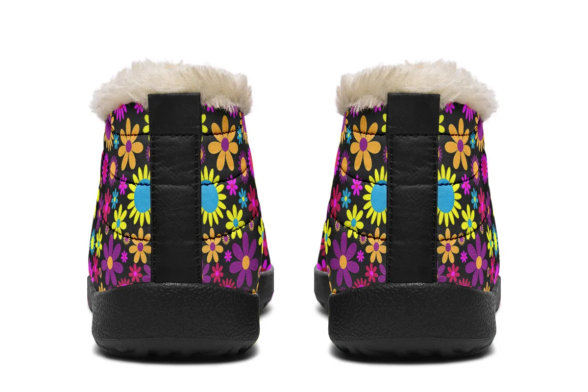 Funky Retro Flowers Winter Shoes