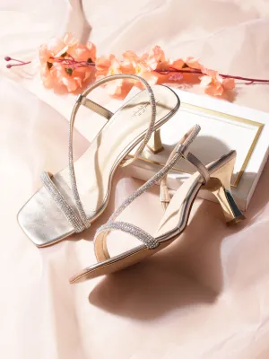 Gold PU Strappy Stiletto Sandals (TC-MSI-1903-GLD)