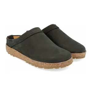 Haflinger Malmo Clog (Women) - Nero Leather