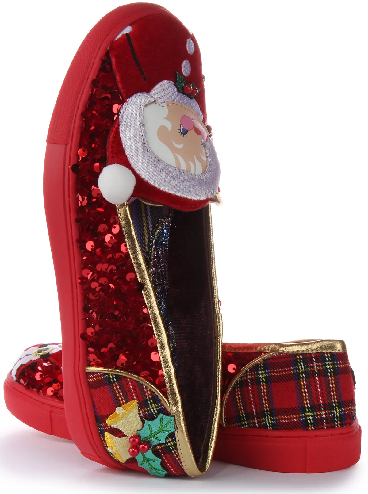 Irregular Choice Sparkly Clause In Red For Women