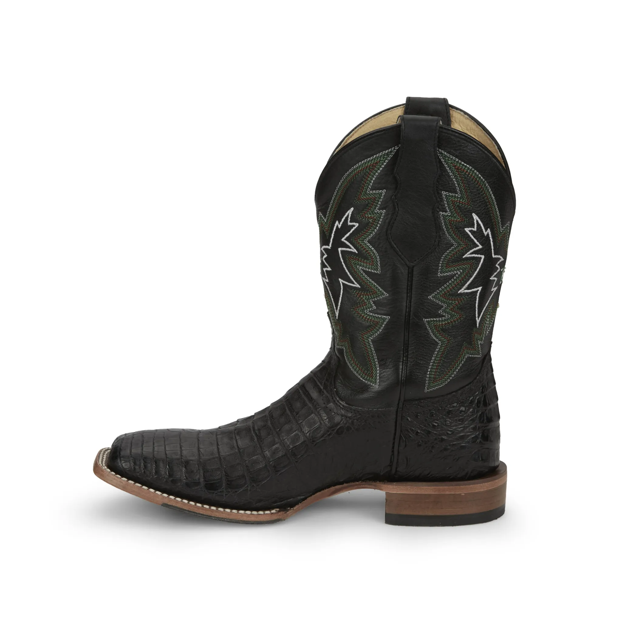 JUSTIN MEN'S HAGGARD BLACK CAIMAN WESTERN BOOTS - GR5705