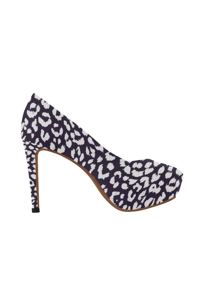 Lavender Leopard Print Women's High Heels