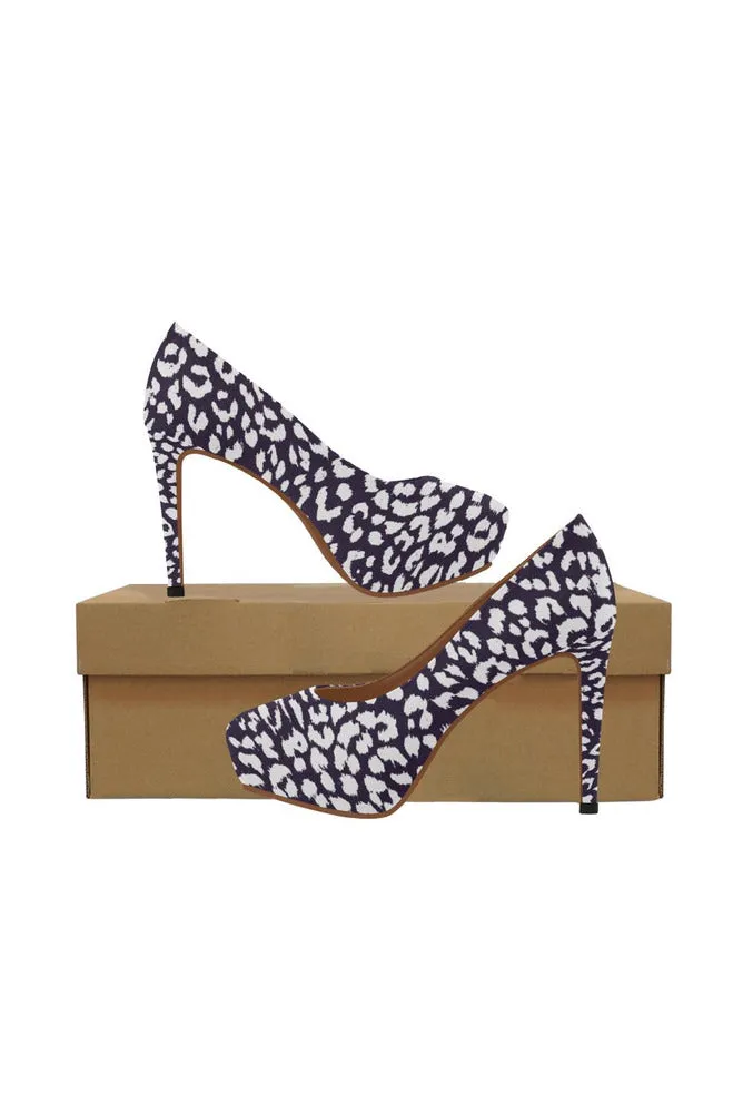 Lavender Leopard Print Women's High Heels