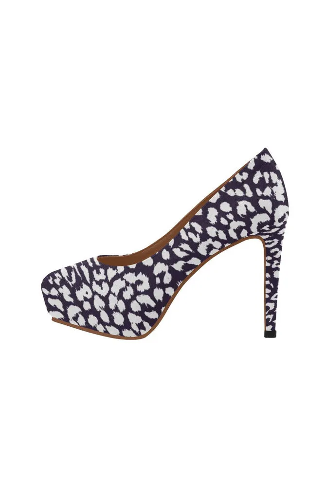 Lavender Leopard Print Women's High Heels