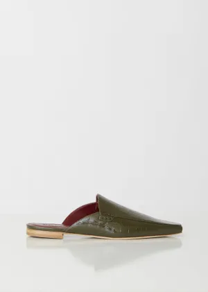 Lia Soft Patent Croco Pointed Mule