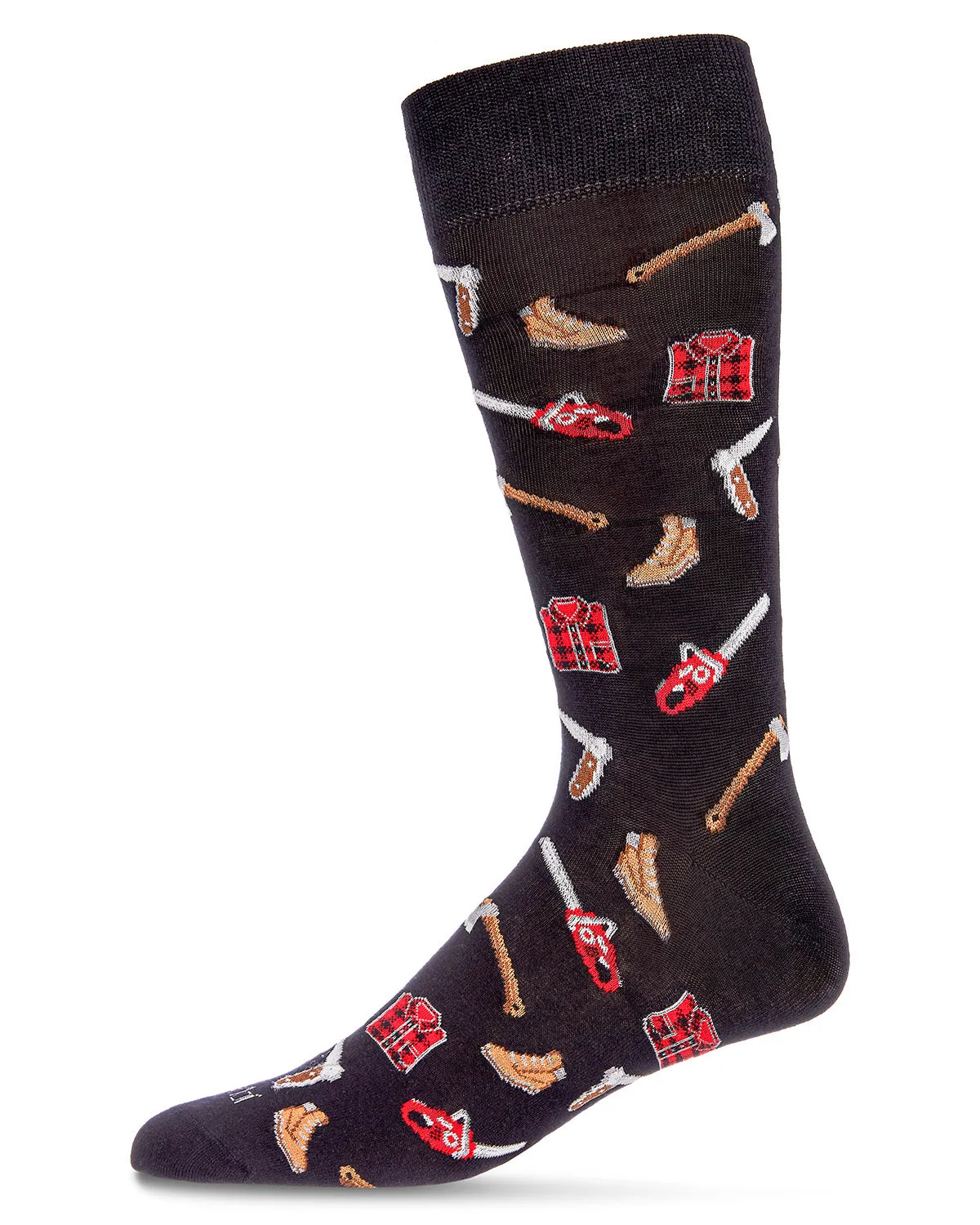 Men's Lumberjack Attack Bamboo Blend Novelty Crew Sock