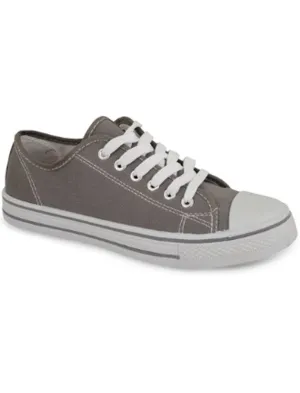 Mens Taylor Low Top Lace Up Canvas Trainers in Grey