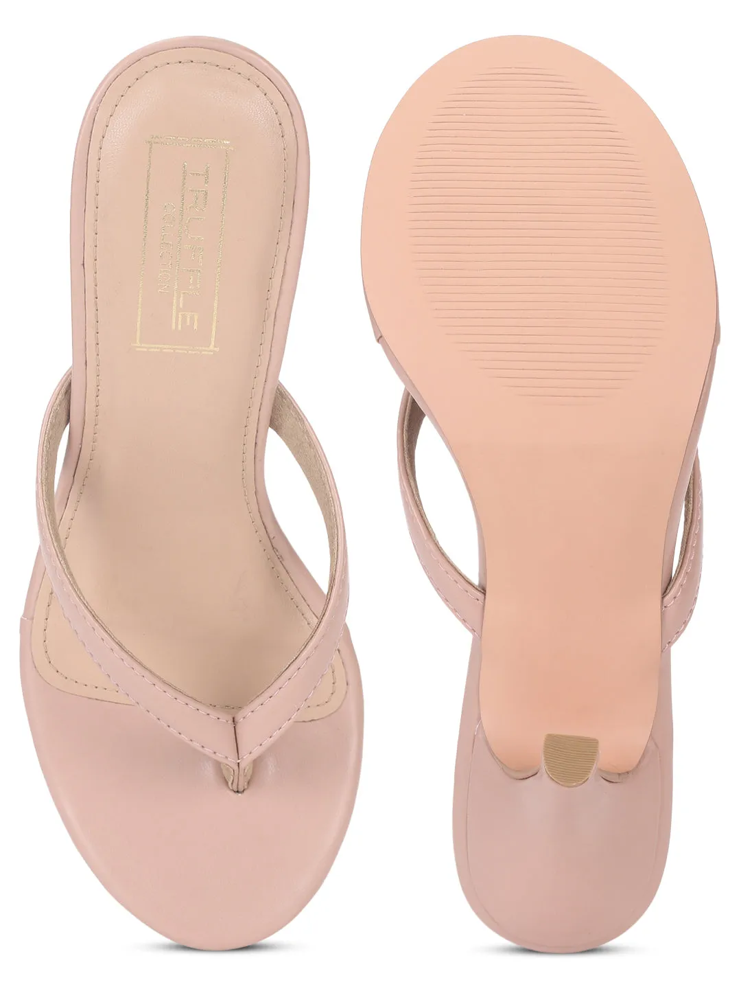 Nude PU Flip Flop Stiletto Mules (TP10161-NUD)