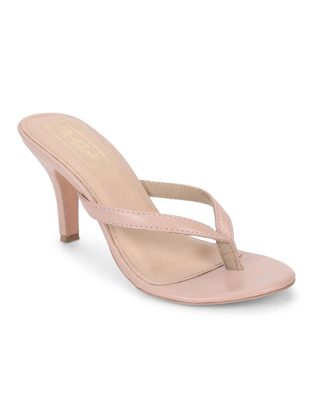 Nude PU Flip Flop Stiletto Mules (TP10161-NUD)