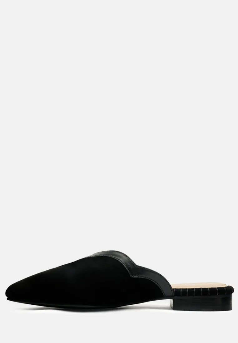 ORLA Black Classic Suede Walking Mules