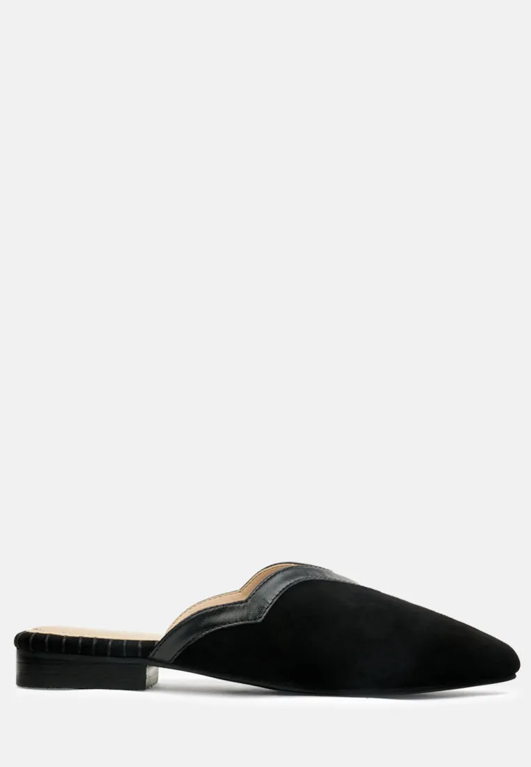 ORLA Black Classic Suede Walking Mules