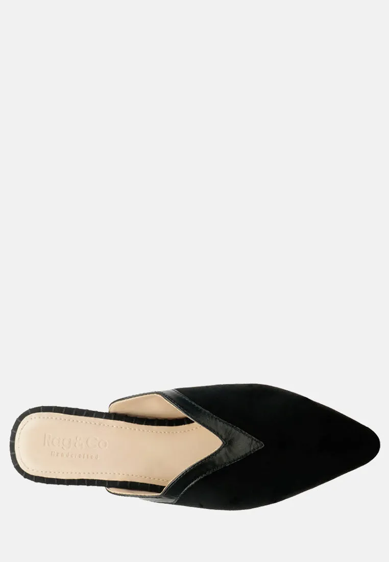 ORLA Black Classic Suede Walking Mules