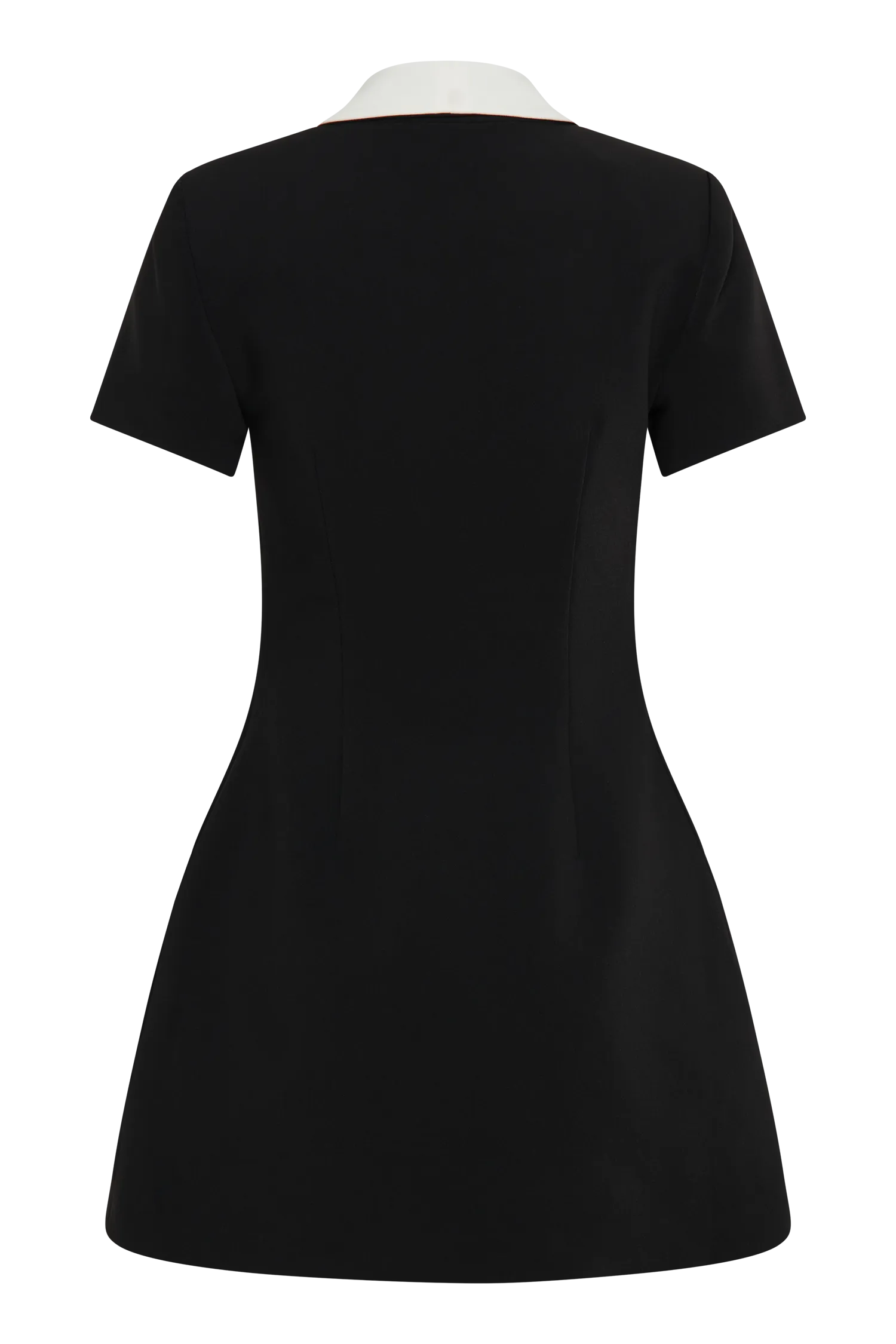 Paolina Collared Contrast Suiting Mini Dress - Black/White