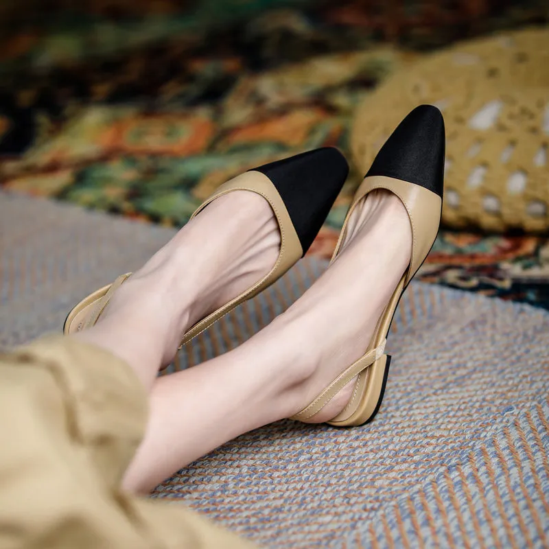 Peace Cap Toe Slingback Flats