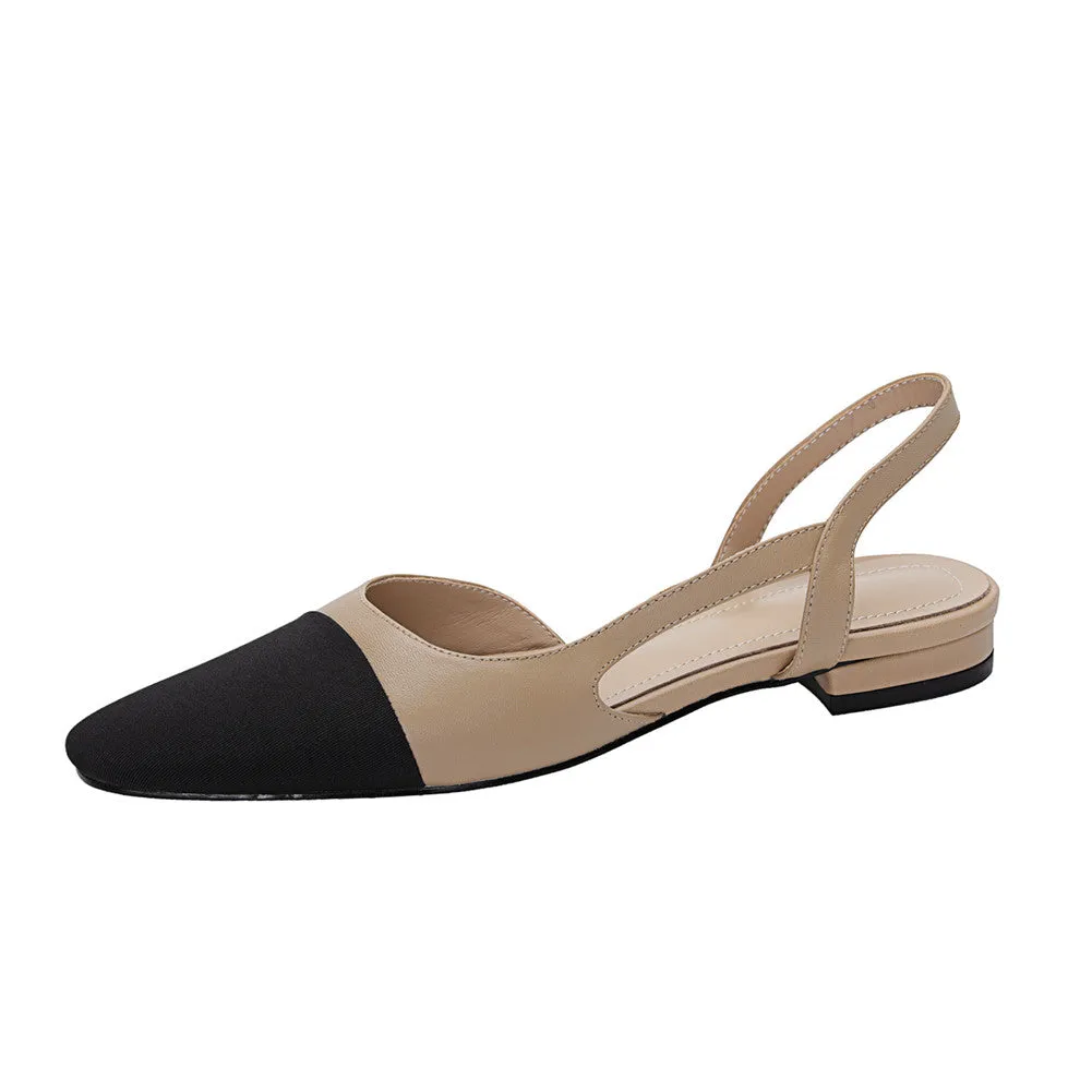 Peace Cap Toe Slingback Flats