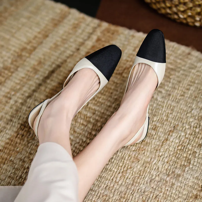 Peace Cap Toe Slingback Flats