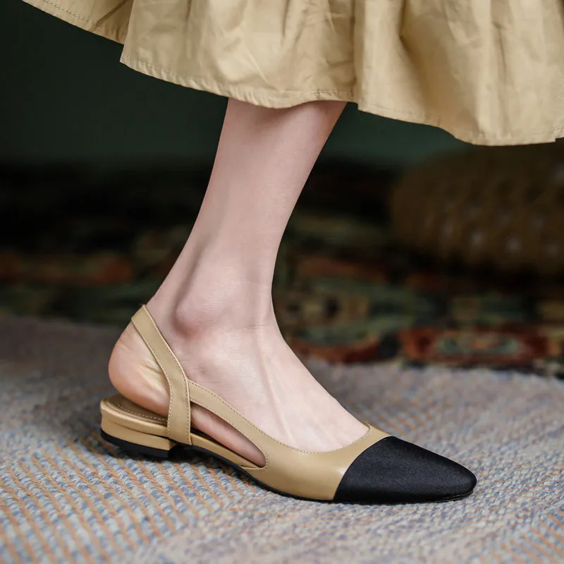 Peace Cap Toe Slingback Flats