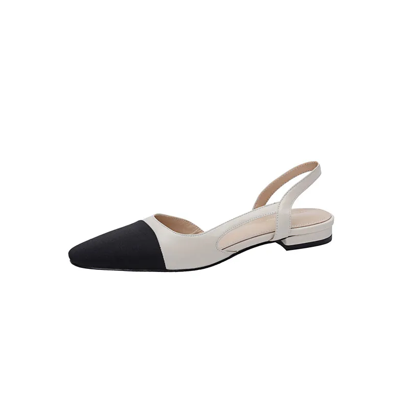 Peace Cap Toe Slingback Flats