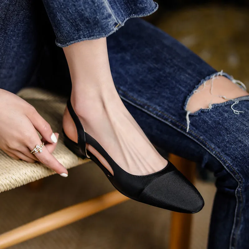 Peace Cap Toe Slingback Flats