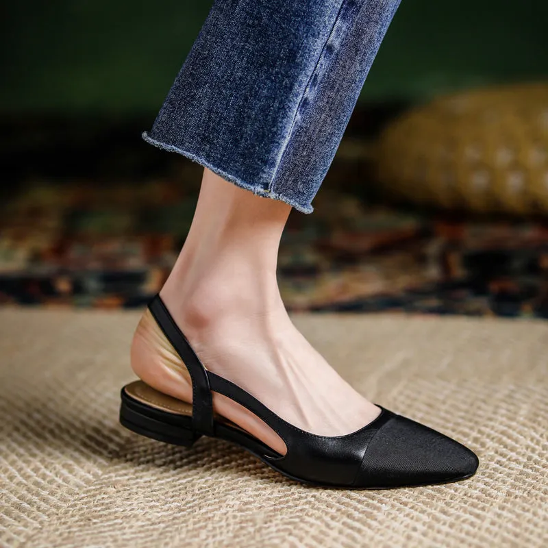 Peace Cap Toe Slingback Flats