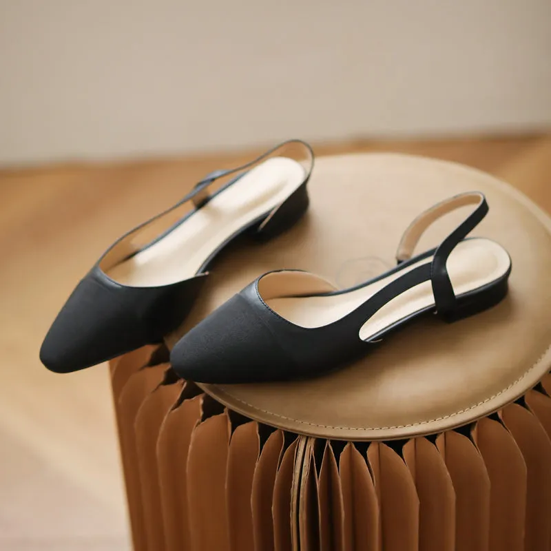 Peace Cap Toe Slingback Flats