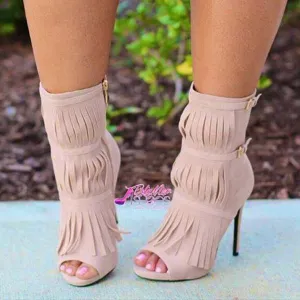 Purpdrank - Tassel Zipper Fashion High Heels