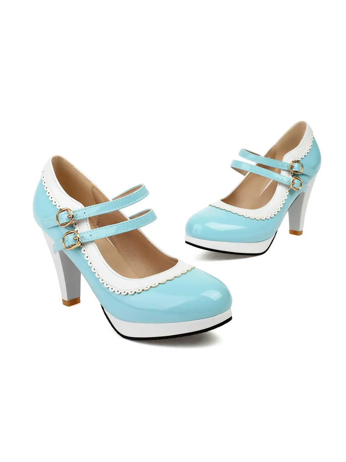 Retro Mary Jane Chunky High Heels Shoes